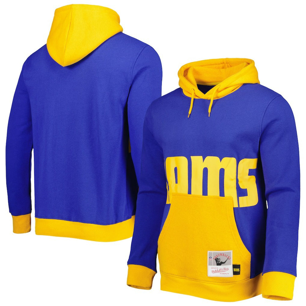 Mitchell & Ness Los Angeles Rams Big Face 5.0 Pullover Hoodie Royal