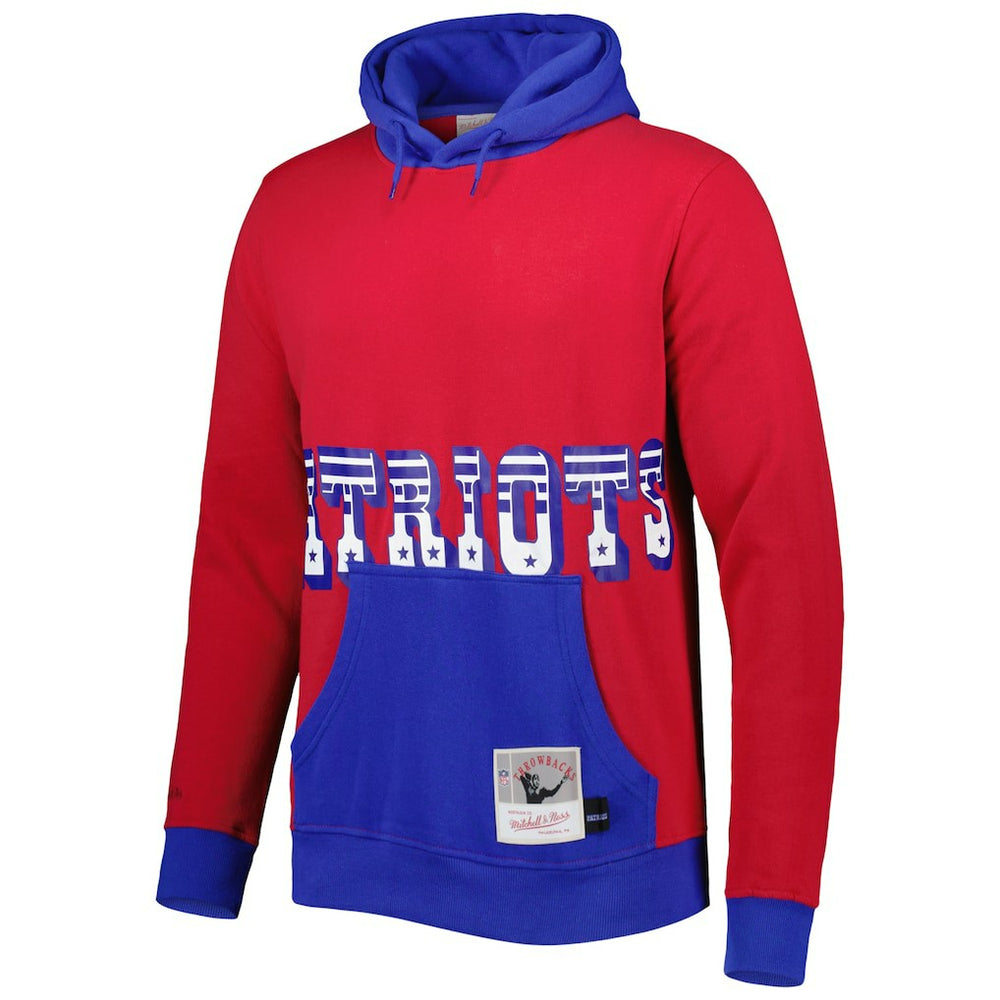 Mitchell & Ness New England Patriots Big Face 5.0 Pullover Hoodie Red