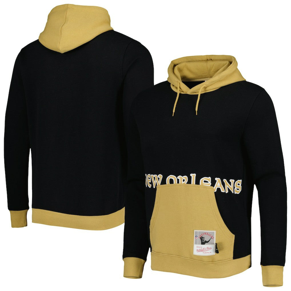Mitchell & Ness New Orleans Saints Big Face 5.0 Pullover Hoodie Black