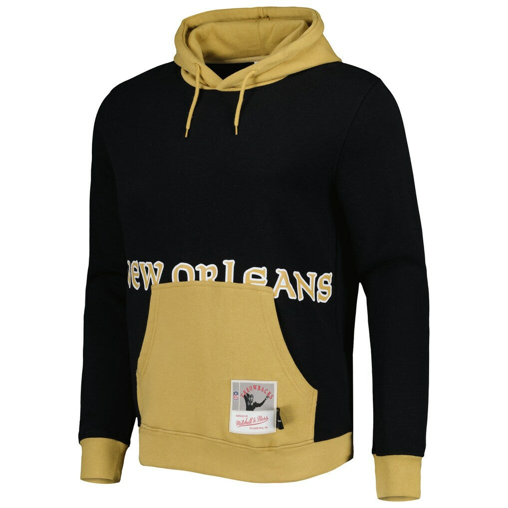 Mitchell & Ness New Orleans Saints Big Face 5.0 Pullover Hoodie Black