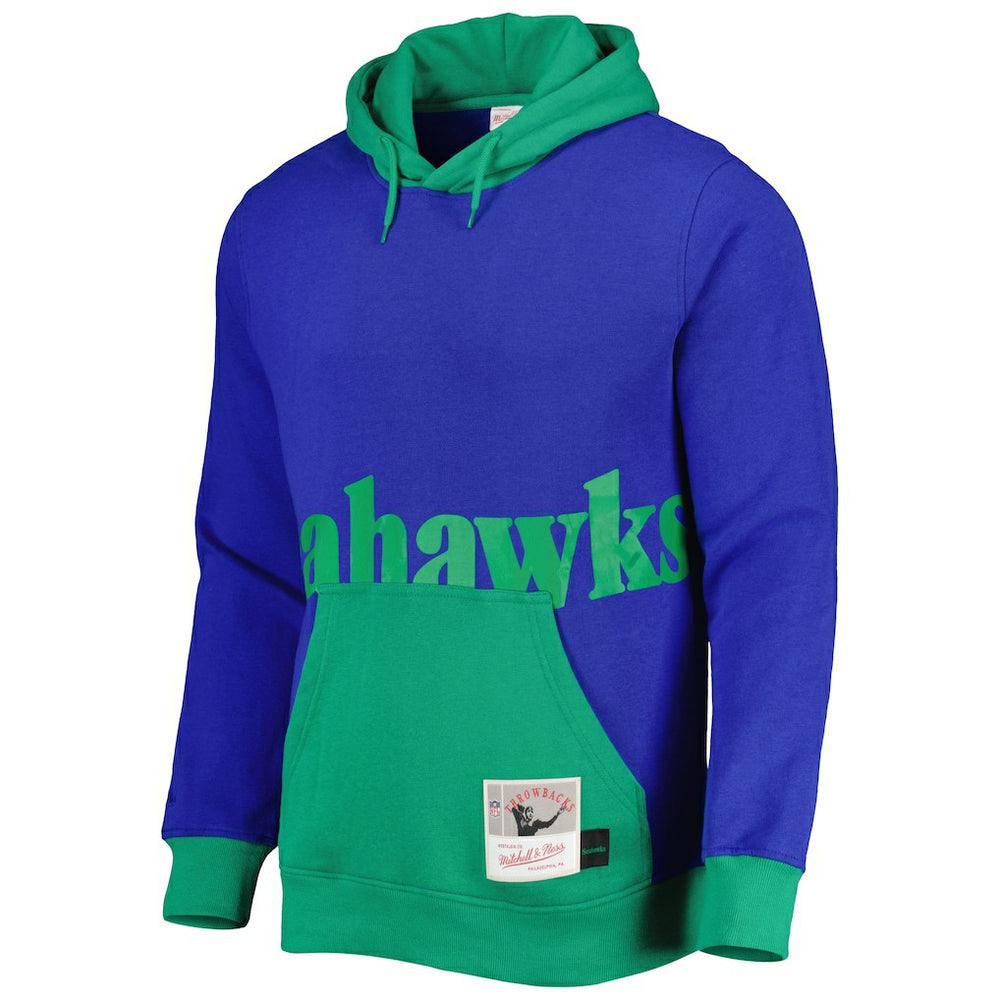 Mitchell & Ness Seattle Seahawks Big Face 5.0 Pullover Hoodie Royal