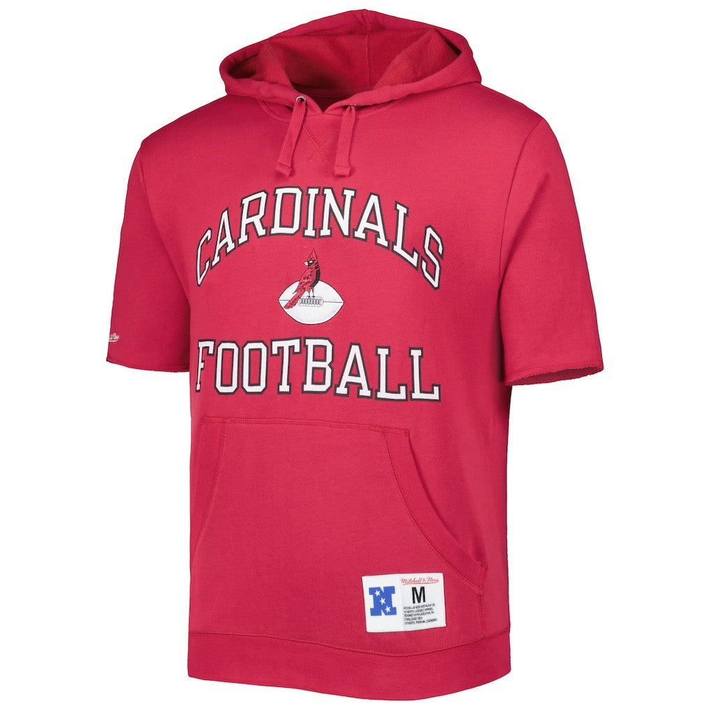 Mitchell & Ness Arizona Cardinals Washed Short Sleeve Pullover Hoodie Cardinal
