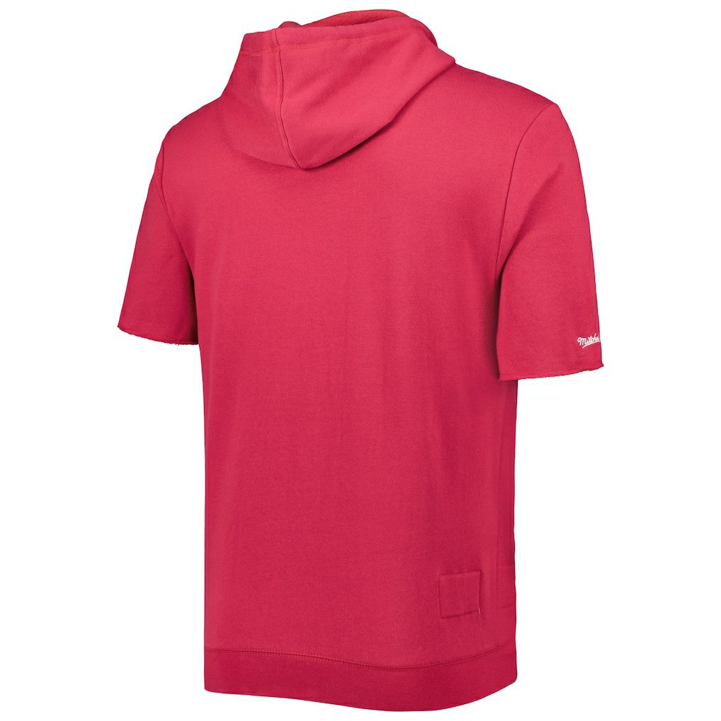 Mitchell & Ness Arizona Cardinals Washed Short Sleeve Pullover Hoodie Cardinal