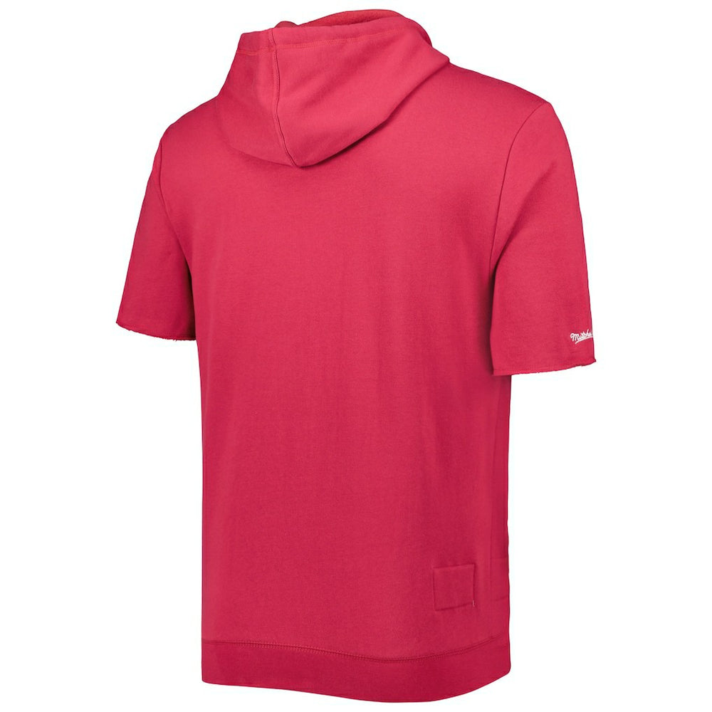 Mitchell & Ness Arizona Cardinals Washed Short Sleeve Pullover Hoodie Cardinal