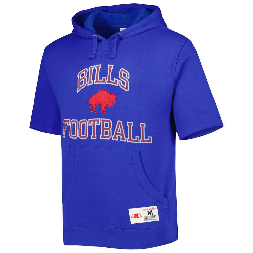 Mitchell & Ness Buffalo Bills Washed Short Sleeve Pullover Hoodie Royal