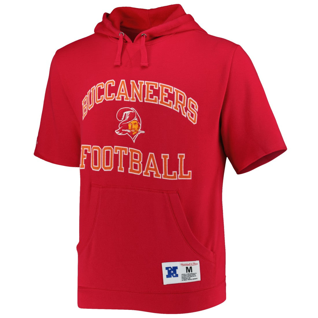 Mitchell & Ness Tampa Bay Buccaneers Washed Short Sleeve Pullover Hoodie Scarlet