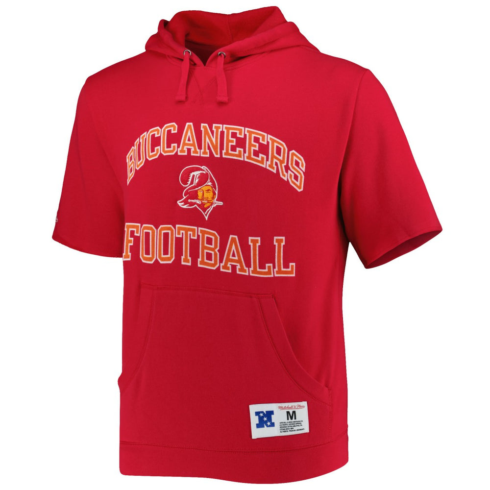 Mitchell & Ness Tampa Bay Buccaneers Washed Short Sleeve Pullover Hoodie Scarlet