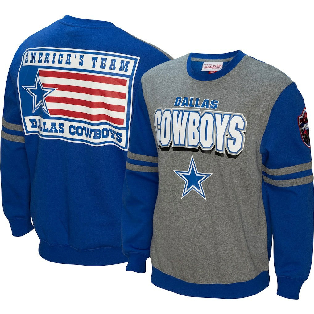 Mitchell & Ness Dallas Cowboys All Over 2.0 Pullover Sweatshirt Royal