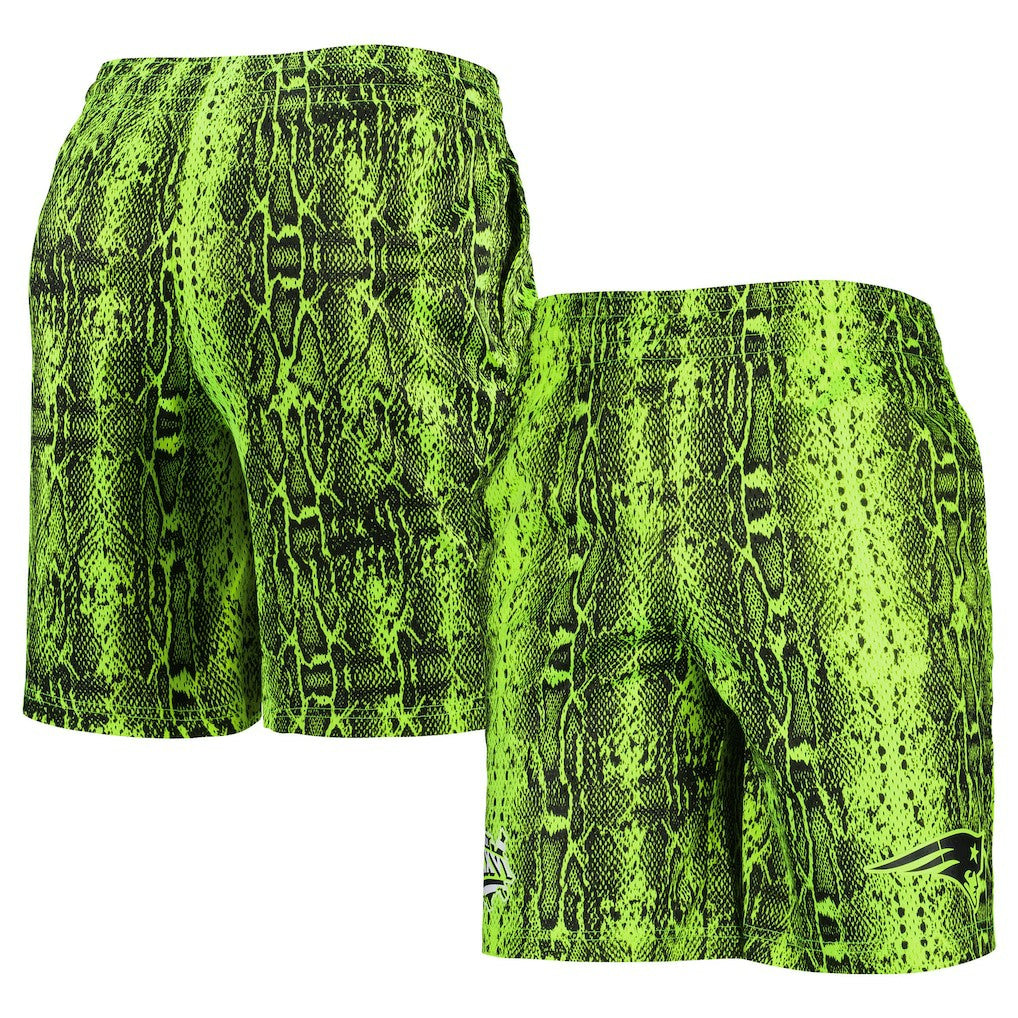 New England Patriots New Era Summer Pop Shorts Neon Green