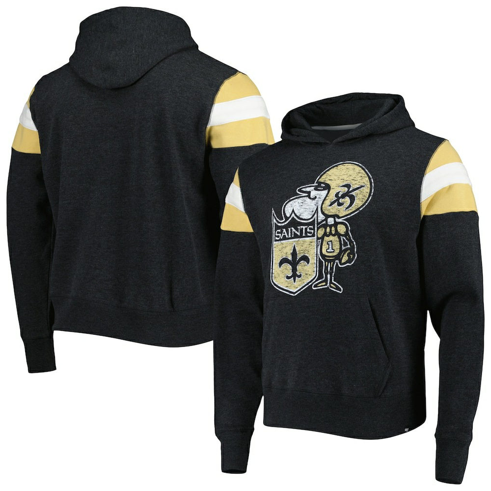47 brand New Orleans Saints '47 Legacy Premier Nico Pullover Hoodie Black