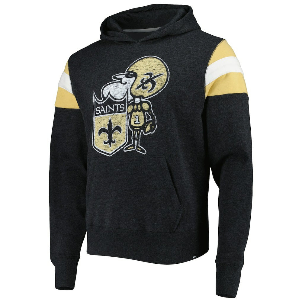 47 brand New Orleans Saints '47 Legacy Premier Nico Pullover Hoodie Black