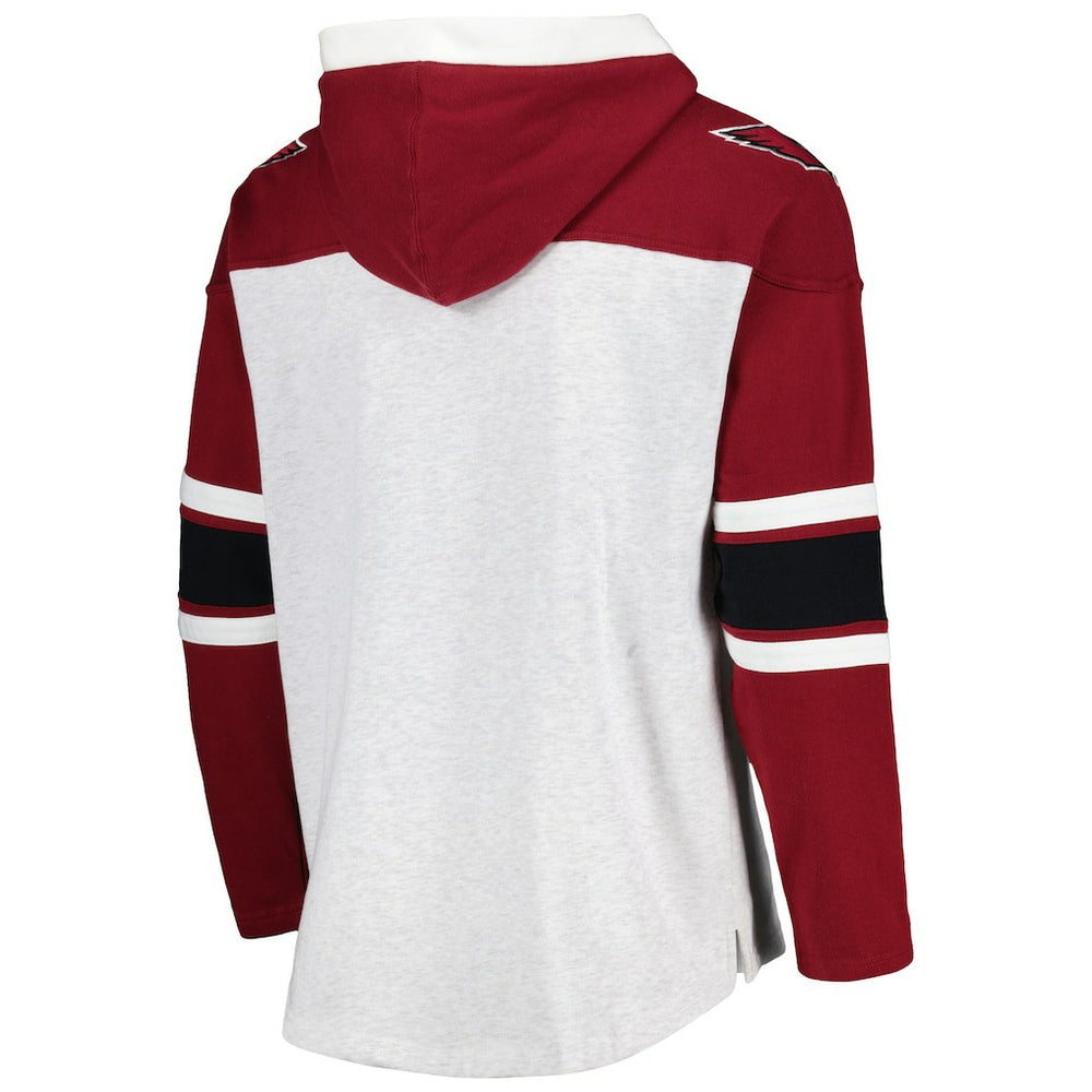 47 brand Arizona Cardinals '47 Gridiron Lace-Up Pullover Hoodie Heather Gray