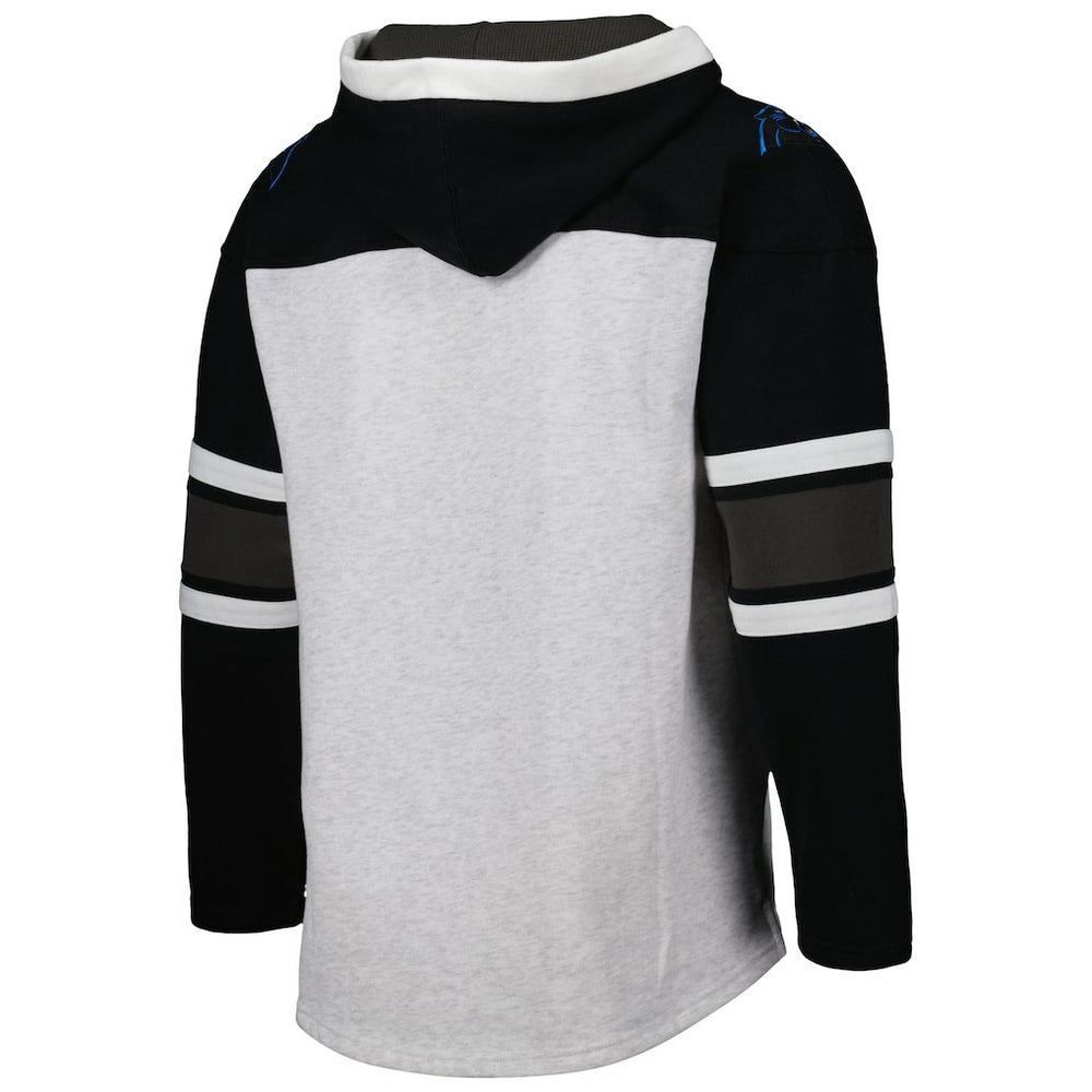 47 brand Carolina Panthers '47 Gridiron Lace-Up Pullover Hoodie Heather Gray