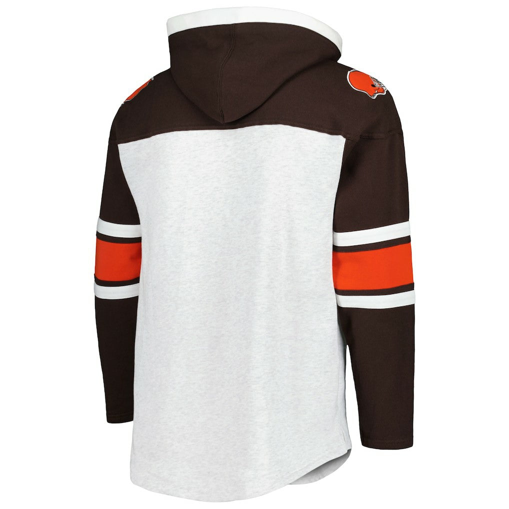 47 brand Cleveland Browns '47 Gridiron Lace-Up Pullover Hoodie Heather Gray
