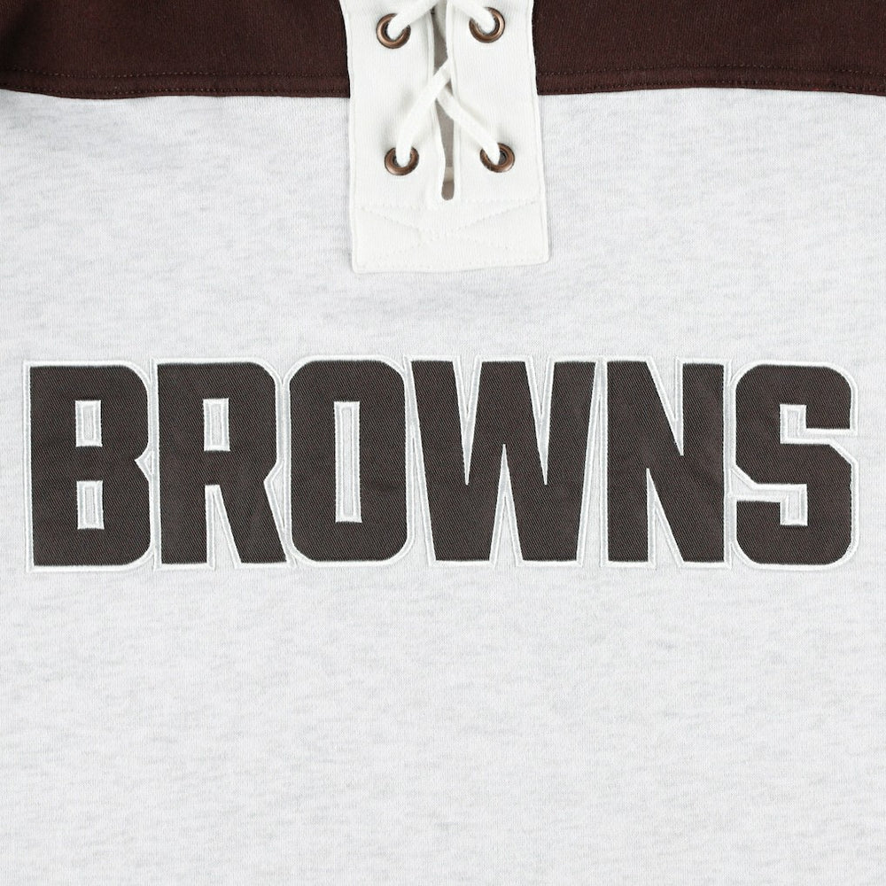 47 brand Cleveland Browns '47 Gridiron Lace-Up Pullover Hoodie Heather Gray