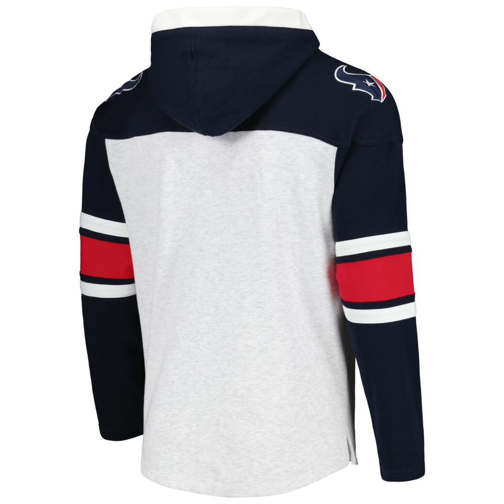 47 brand Houston Texans '47 Gridiron Lace-Up Pullover Hoodie Heather Gray