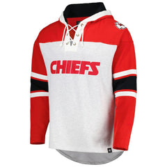 47 brand Kansas City Chiefs '47 Gridiron Lace-Up Pullover Hoodie Heather Gray