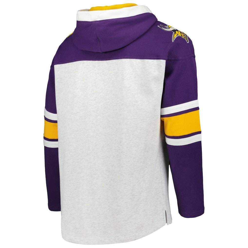 47 brand Minnesota Vikings '47 Gridiron Lace-Up Pullover Hoodie Heather Gray
