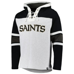 47 brand New Orleans Saints '47 Gridiron Lace-Up Pullover Hoodie Heather Gray