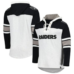 47 brand Las Vegas Raiders '47 Gridiron Lace-Up Pullover Hoodie Heather Gray