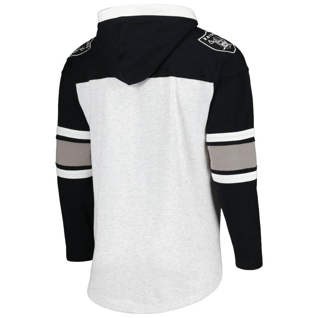 47 brand Las Vegas Raiders '47 Gridiron Lace-Up Pullover Hoodie Heather Gray