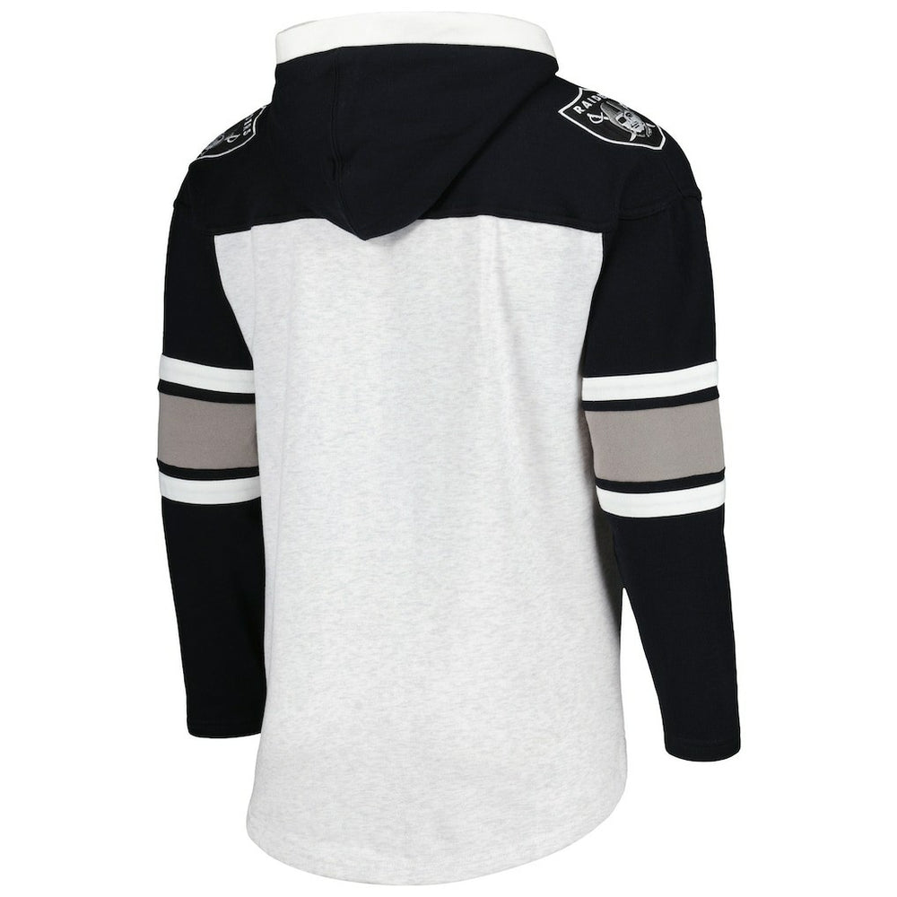 47 brand Las Vegas Raiders '47 Gridiron Lace-Up Pullover Hoodie Heather Gray