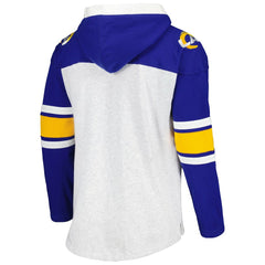 47 brand Los Angeles Rams '47 Gridiron Lace-Up Pullover Hoodie Heather Gray