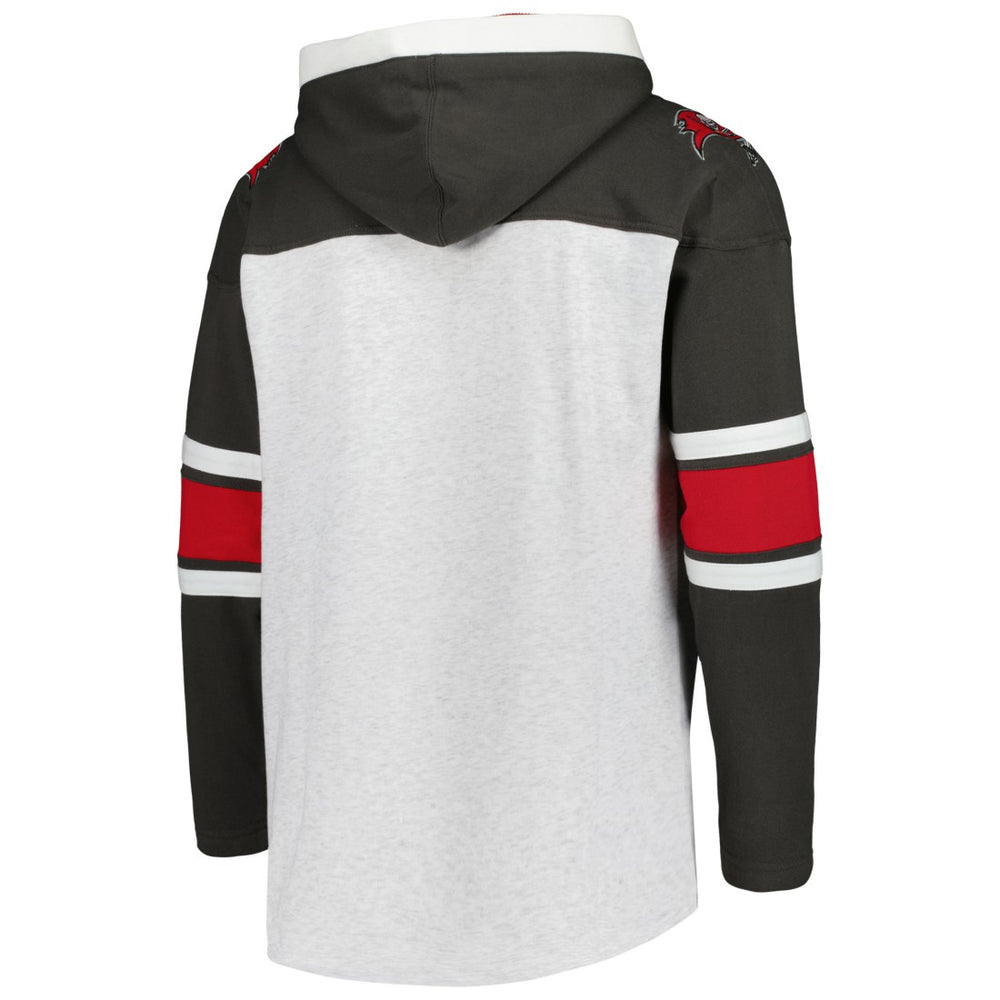 47 brand Tampa Bay Buccaneers '47 Gridiron Lace-Up Pullover Hoodie Heather Gray