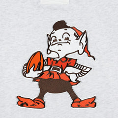 47 brand Cleveland Browns '47 Brownie The Elf Historic Logo Gridiron Lace-Up Pullover Hoodie Heather Gray