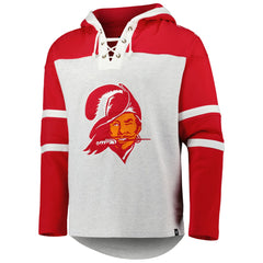 47 brand Tampa Bay Buccaneers '47 Historic Logo Gridiron Lace-Up Pullover Hoodie Heather Gray