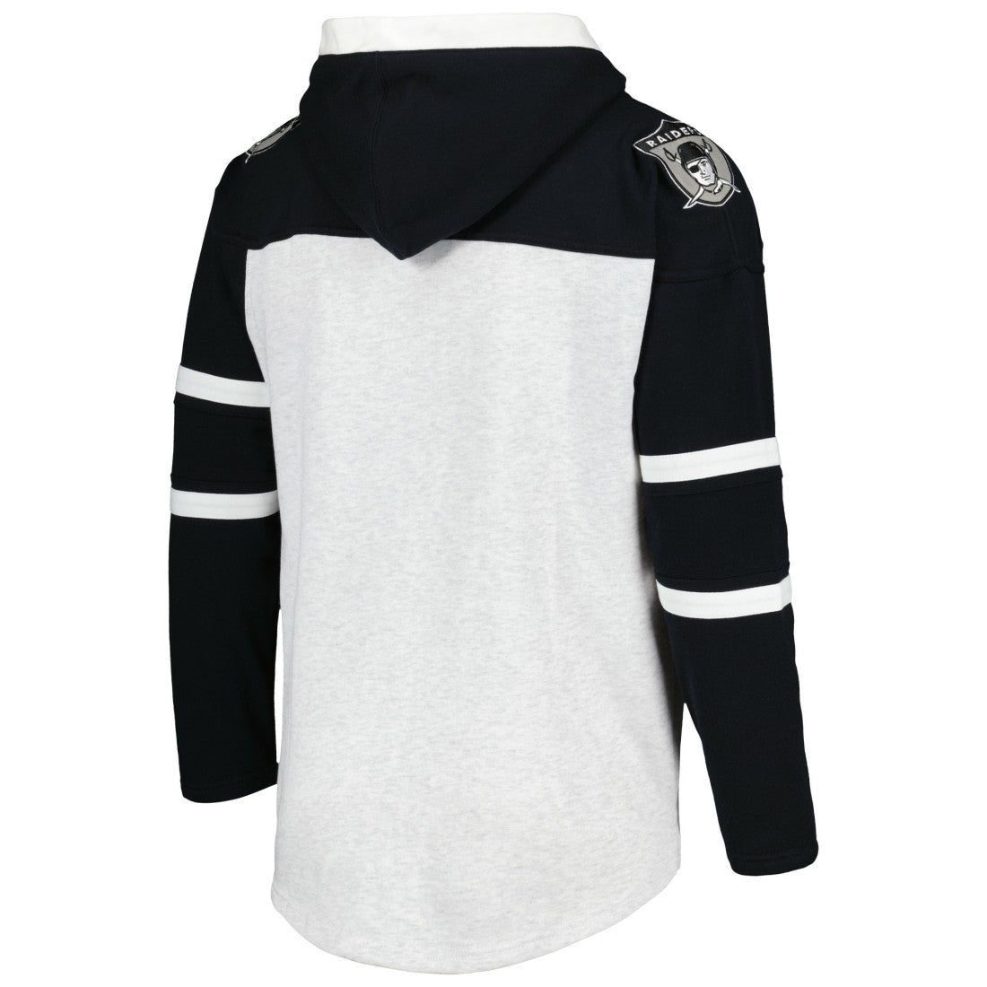 47 brand Las Vegas Raiders '47 Historic Logo Gridiron Lace-Up Pullover Hoodie Heather Gray