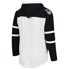 47 brand Las Vegas Raiders '47 Historic Logo Gridiron Lace-Up Pullover Hoodie Heather Gray