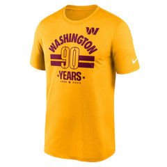 Nike Washington Commanders 90th Anniversary Legend T-Shirt Gold