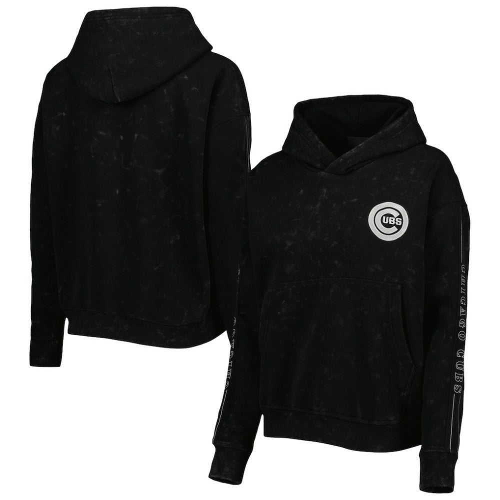 Chicago Cubs The Wild Collective Women's Marble Pullover Hoodie - Black - MLB Online