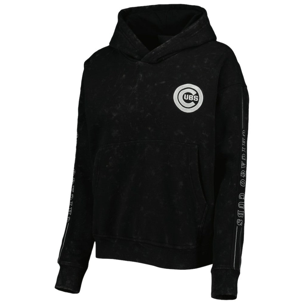 Chicago Cubs The Wild Collective Women's Marble Pullover Hoodie - Black - MLB Online