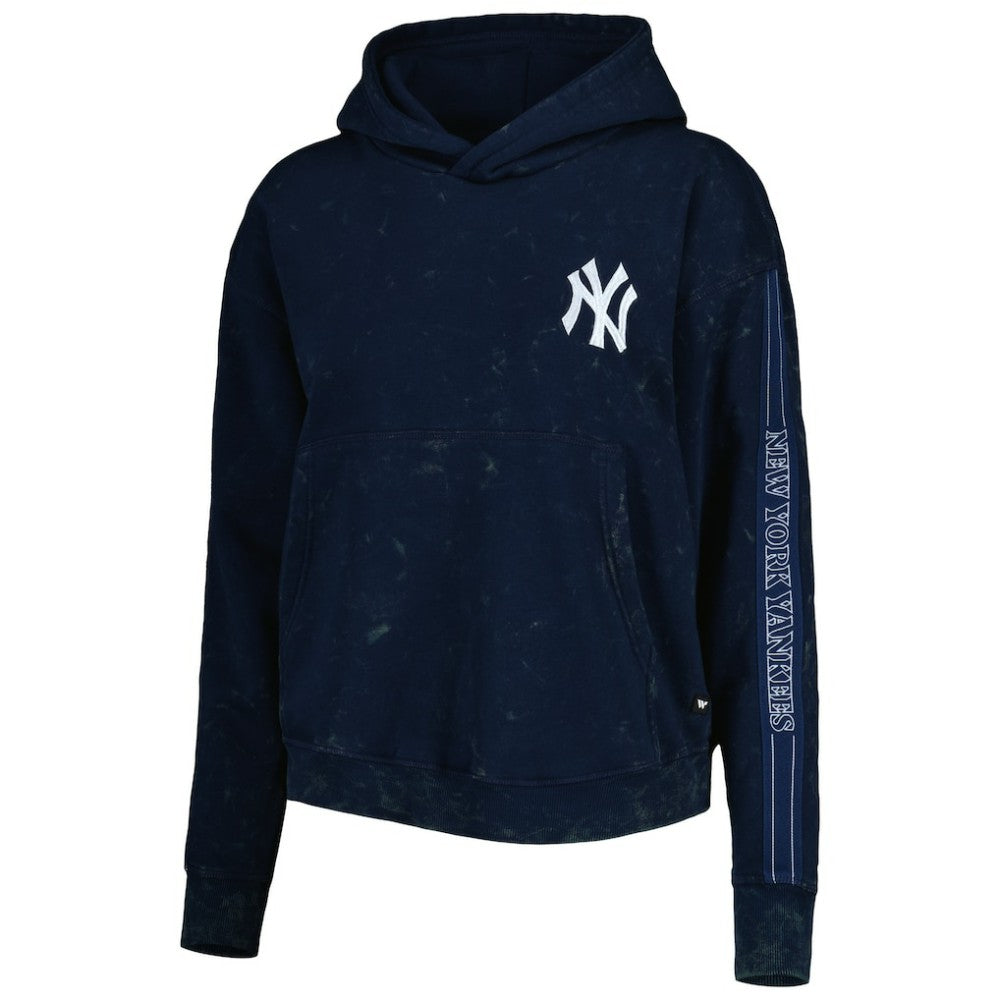 New York Yankees The Wild Collective Women's Marble Pullover Hoodie - Navy - MLB Discount
