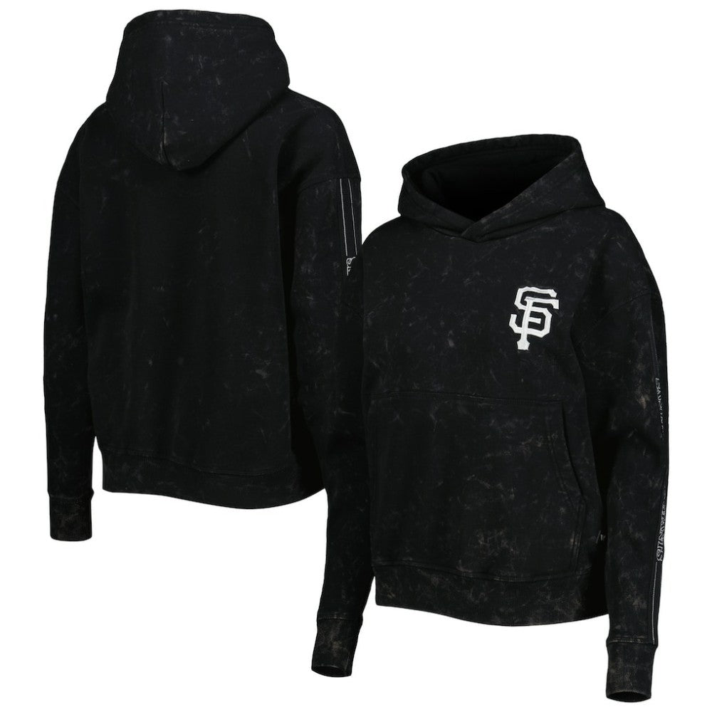 San Francisco Giants The Wild Collective Women's Marble Pullover Hoodie - Black - MLB on Sale