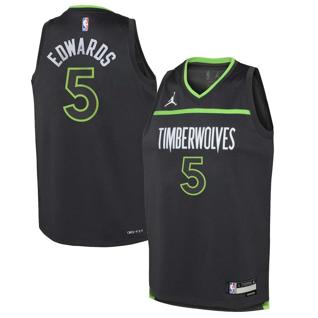 Anthony Edwards Minnesota Timberwolves Jordan Brand Youth Swingman Jersey Statement Edition Black