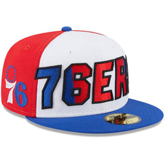 Philadelphia 76ers Back Half 9FIFTY Fitted Hat White/Royal | New Era outlet
