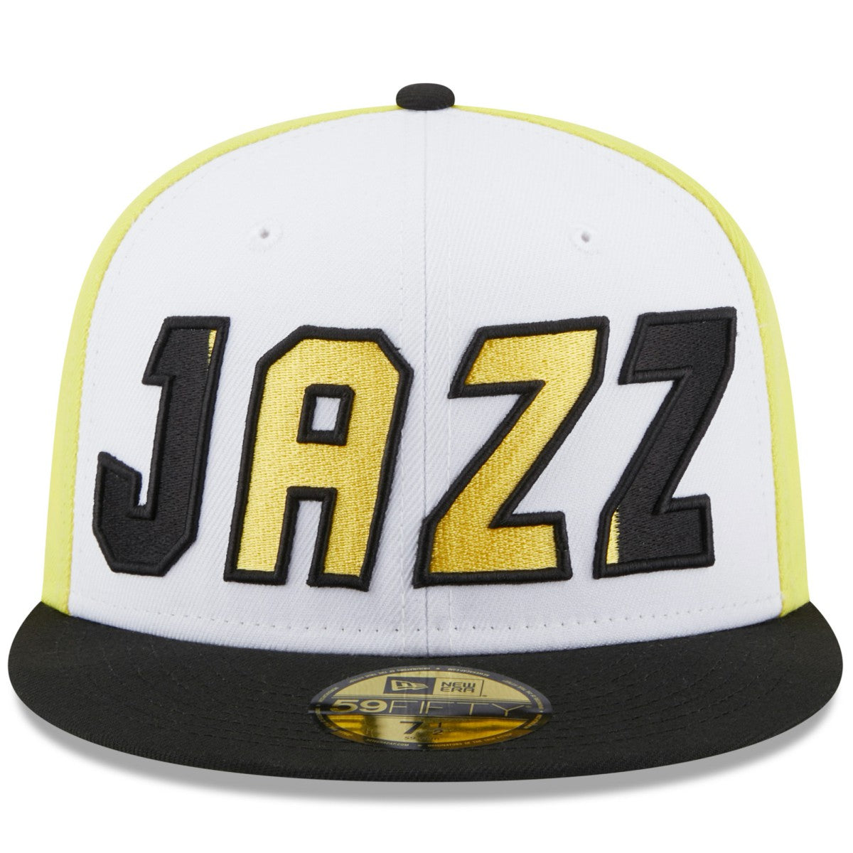 Utah Jazz Back Half 59FIFTY Fitted Hat White/Black | New Era US