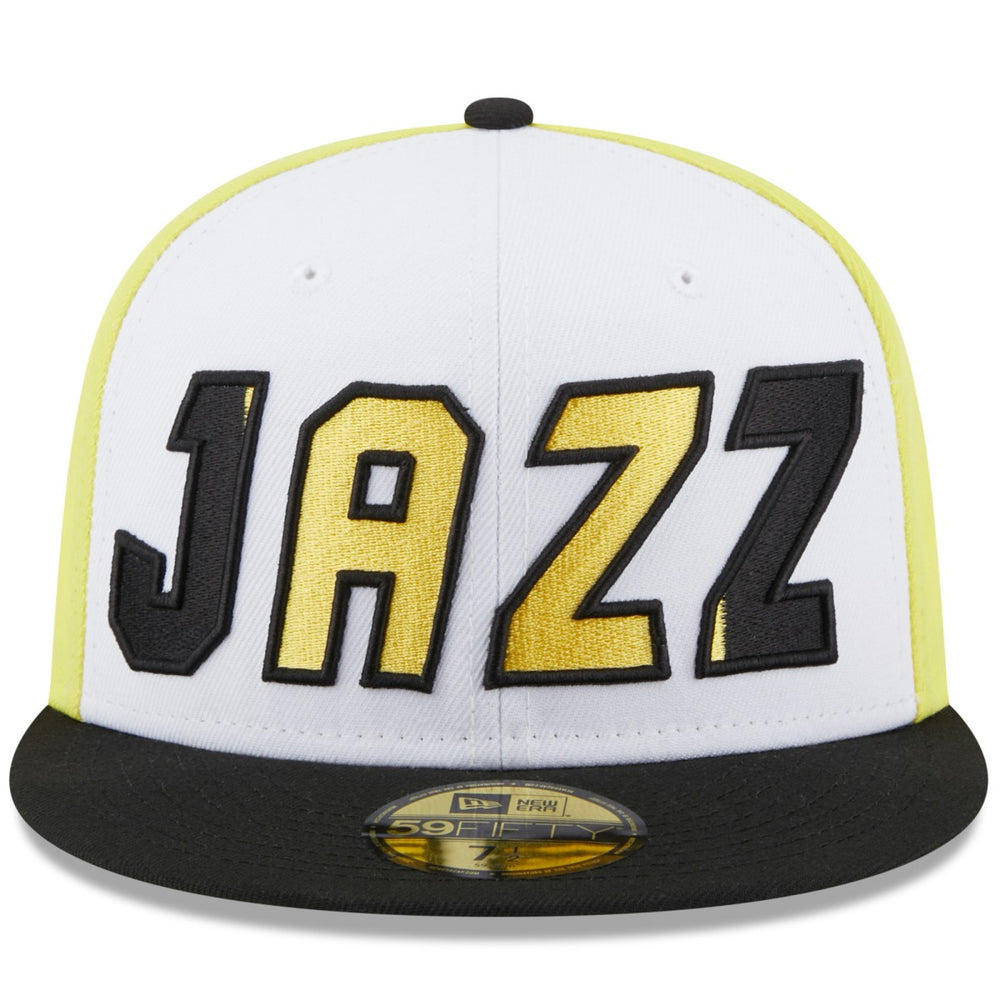 Utah Jazz Back Half 59FIFTY Fitted Hat White/Black | New Era US