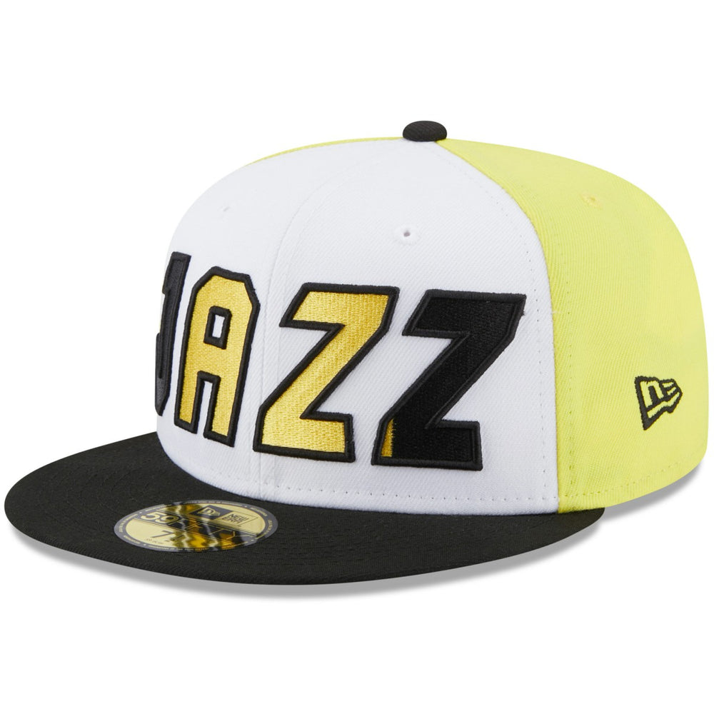 Utah Jazz Back Half 59FIFTY Fitted Hat White/Black | New Era US