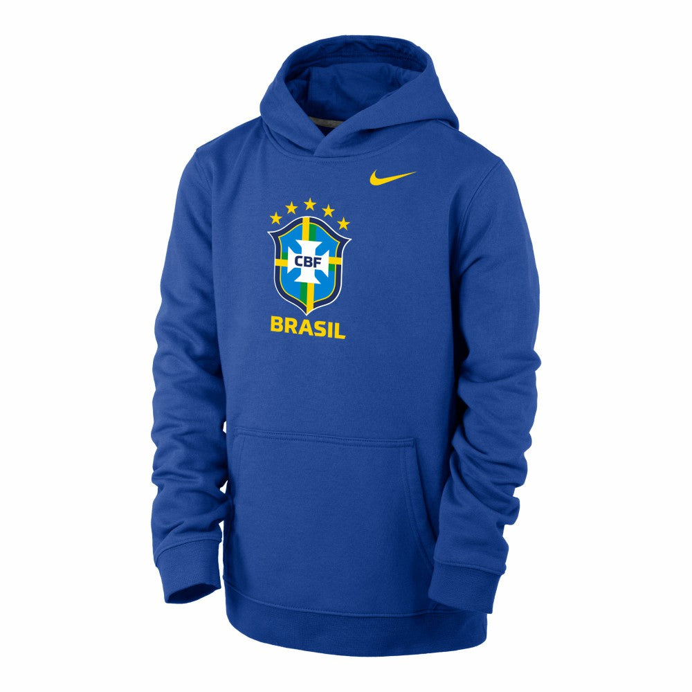 Brazil National Team Youth Club Fleece Pullover Hoodie Royal - Nike outlet