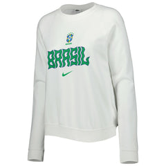 Brazil National Team Women's Lockup Varsity Tri-Blend Raglan Pullover Sweatshirt White - Nike