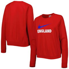 England National Team Women's Lockup Varsity Tri-Blend Raglan Pullover Sweatshirt Red - Nike Discount