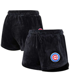 Chicago Cubs Pro Standard Women's Classic Velour Lounge Shorts - Black - MLB Lifestyle