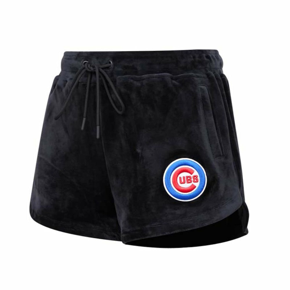 Chicago Cubs Pro Standard Women's Classic Velour Lounge Shorts - Black - MLB Lifestyle