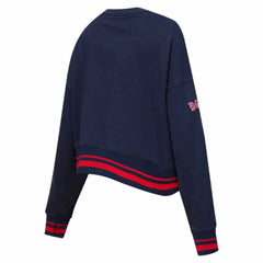 Boston Red Sox Pro Standard Women's Mash Up Pullover Sweatshirt - Navy - MLB on Sale