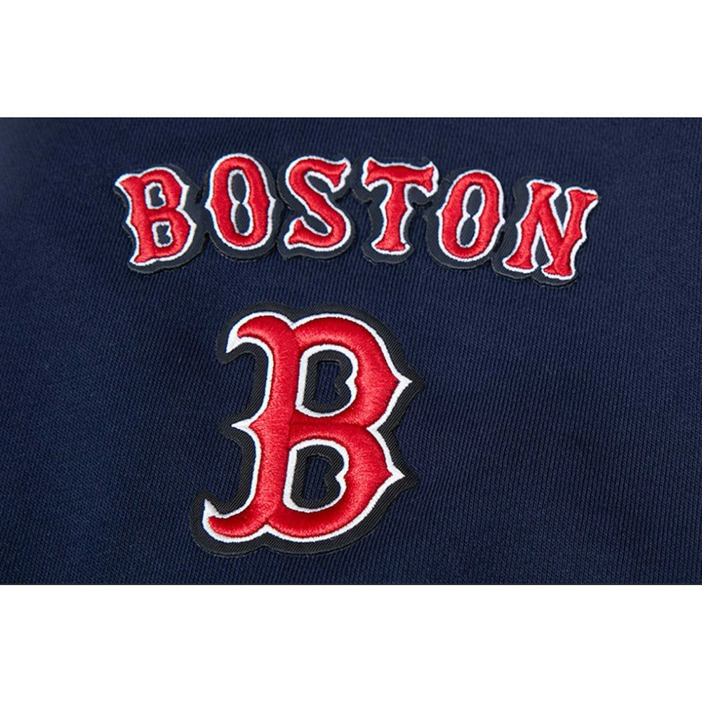 Boston Red Sox Pro Standard Women's Mash Up Pullover Sweatshirt - Navy - MLB on Sale