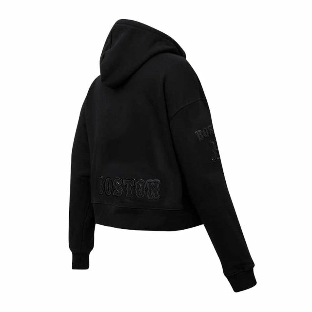 Boston Red Sox Pro Standard Women's Triple Black Cropped Pullover Hoodie - MLB Discount